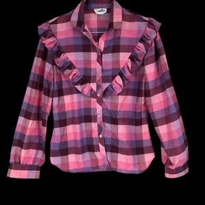Vintage Western, Prairie Blouse, Cottagecore, Barbiecore; Top by Dallas sz M/L